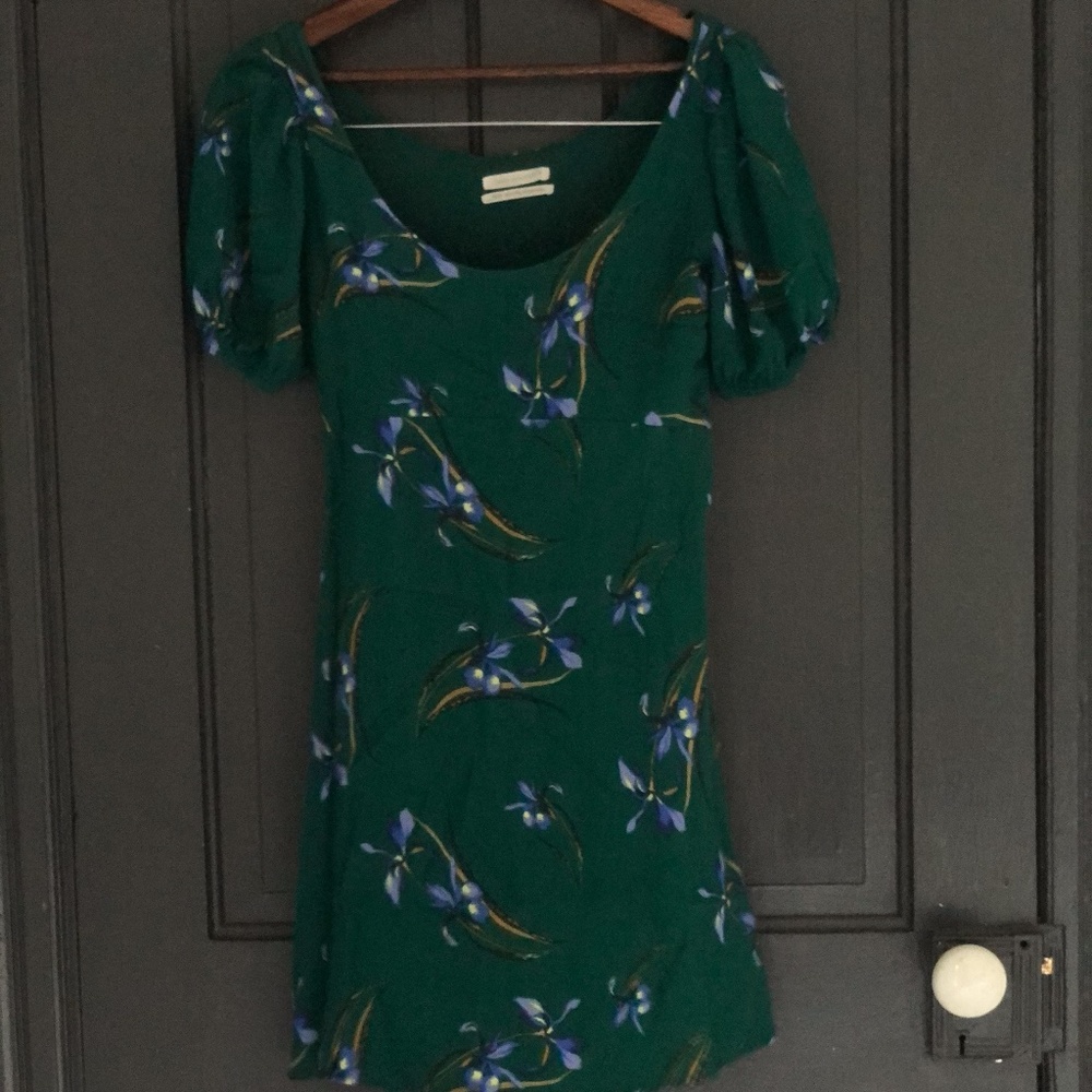 Green floral dress